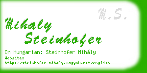 mihaly steinhofer business card